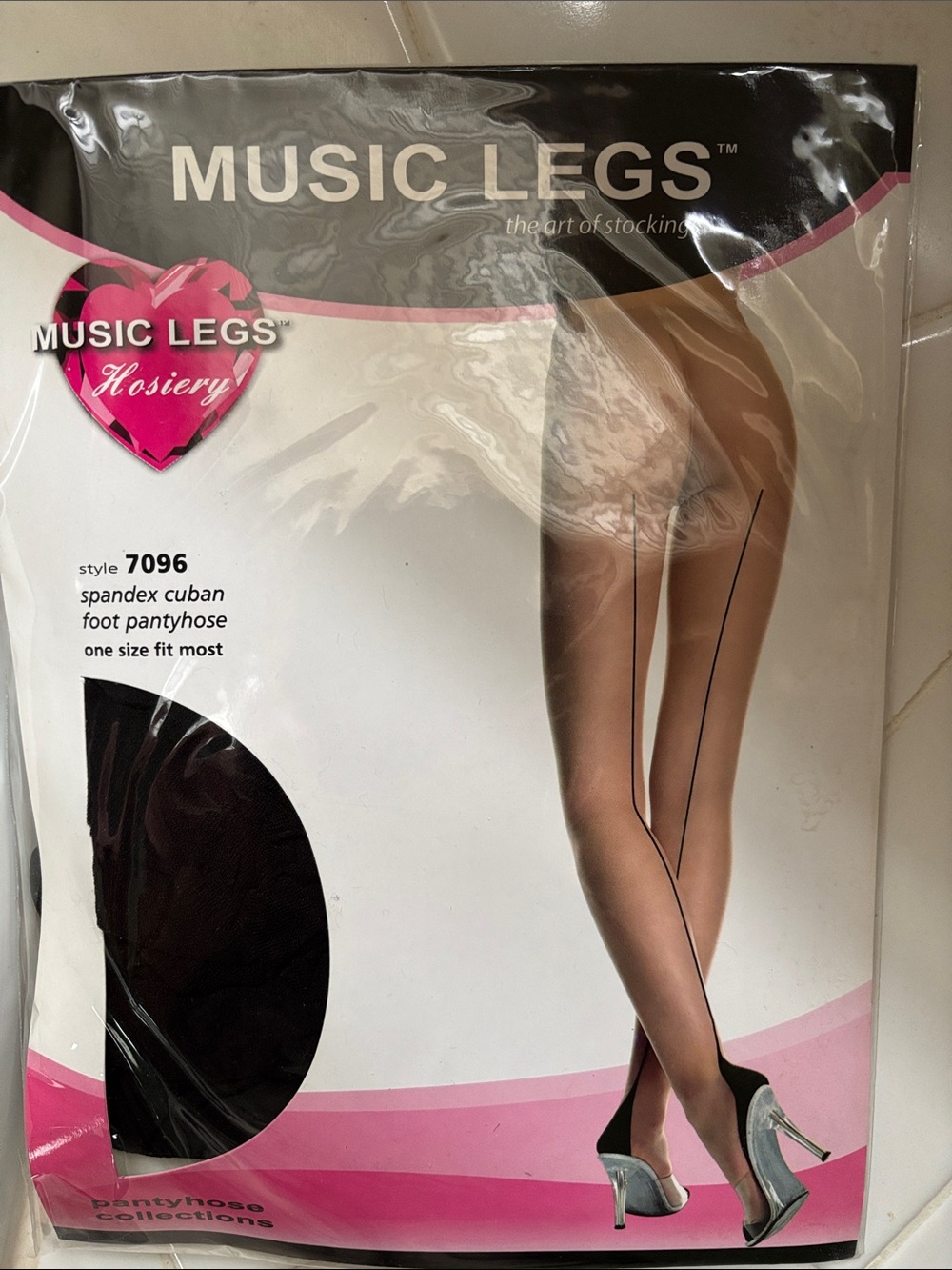 Music Legs Black Seamed Sheer Pantyhose